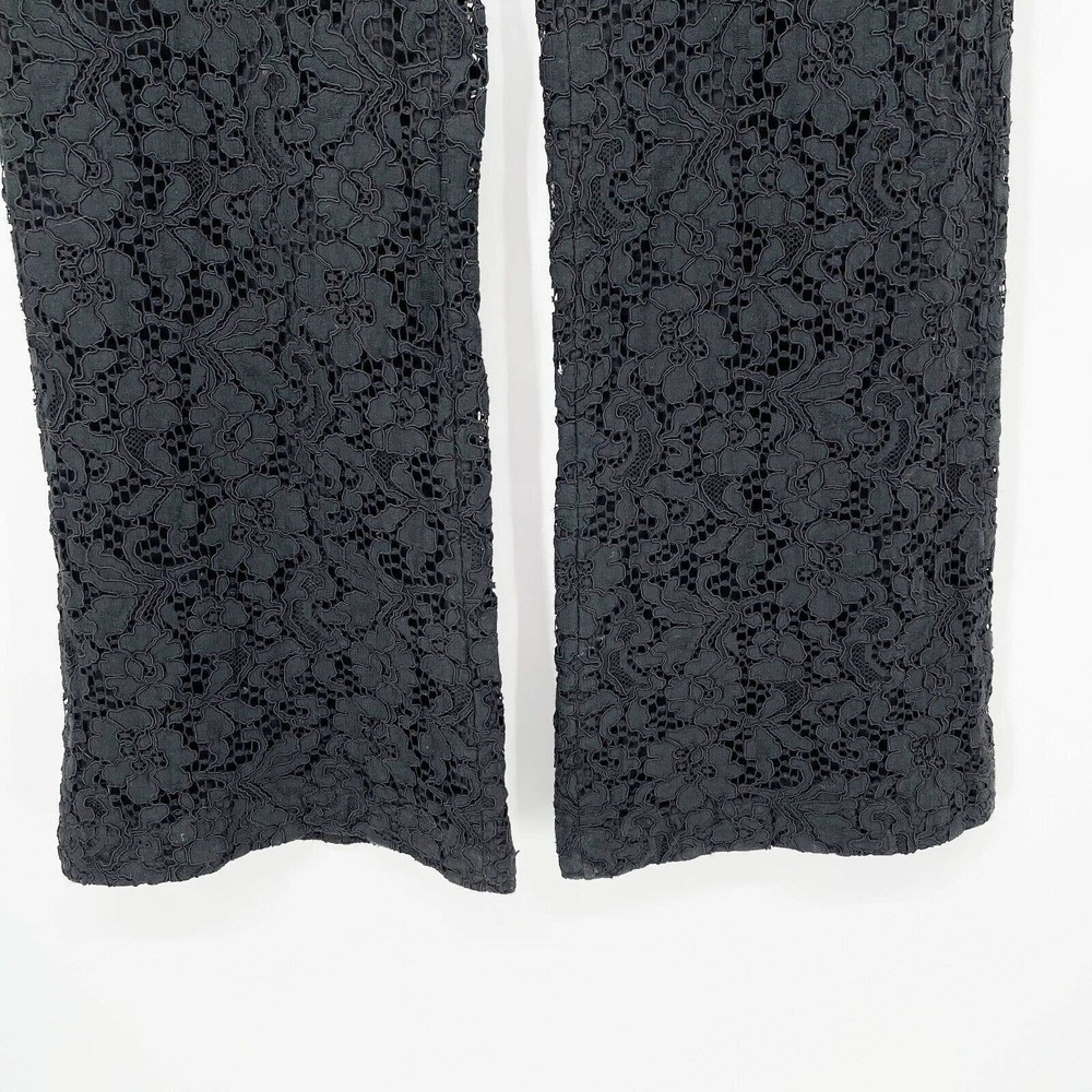 SB by Sachin & Babi Lace Wide-Leg‎ Pants Black Size 8 High Rise Side Zip Lined - Picture 2 of 10